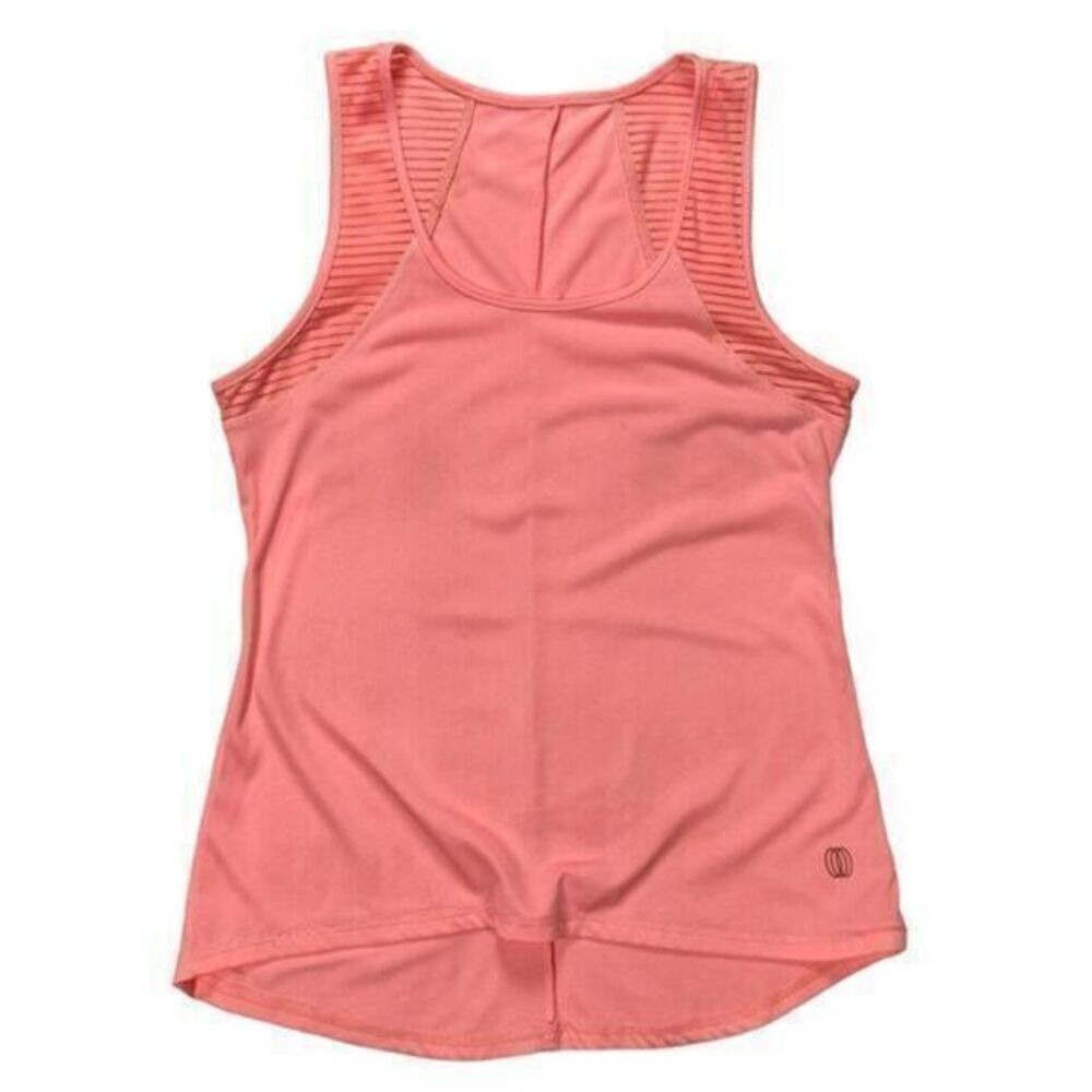 Balance Collection Mesh Shoulder High-Low Workout Tank Top Womens M Coral Pink